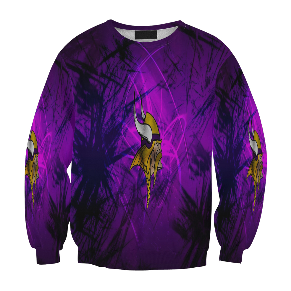 Minnesota Vikings Emblem Brush Gift For Fan 3D Full Printing Sweatshirt