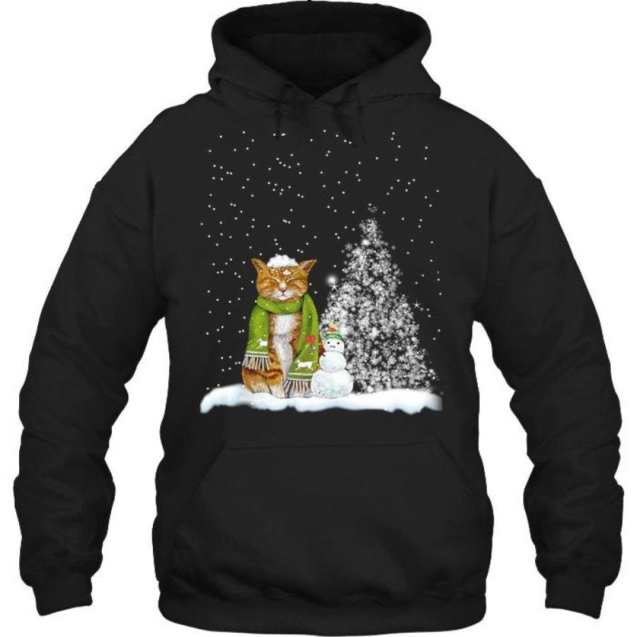 Grumpy Old Cat Underneath Christmas Tree Hoodie