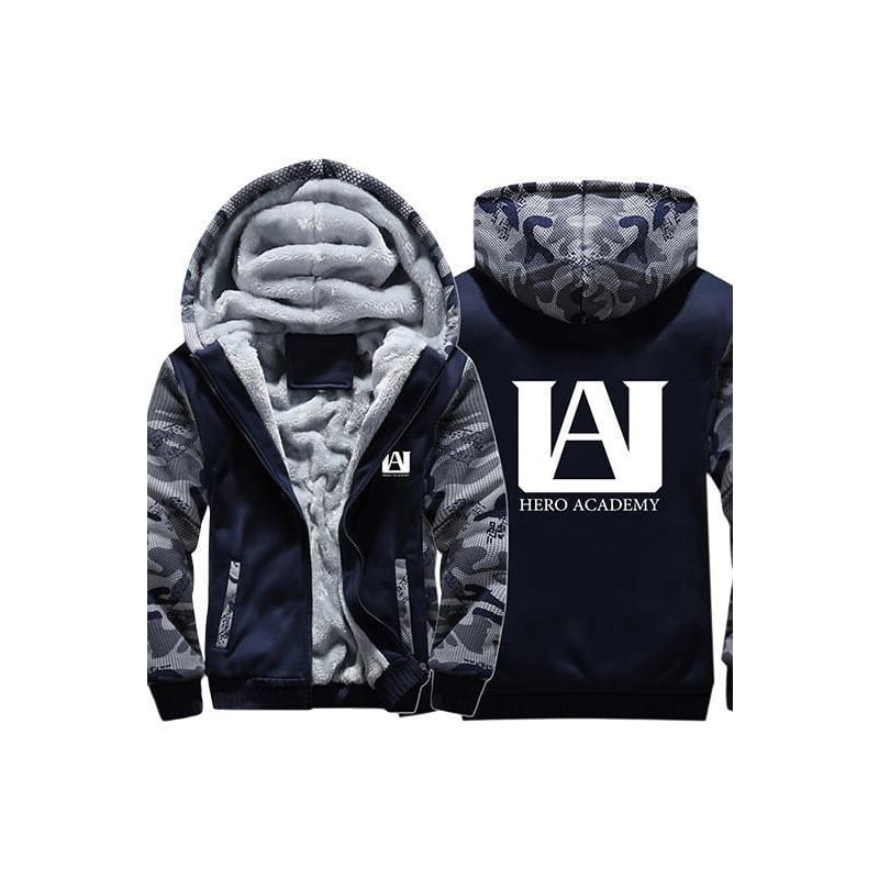 Teen Hoodie My Hero Academia Pattern Thick Fleece Camouflage Winter Hoodie