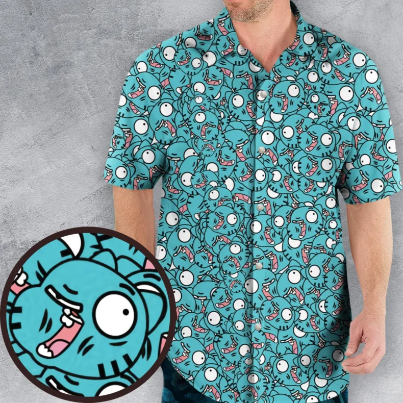 Gumball Watterson Pattern Hawaiian Shirt