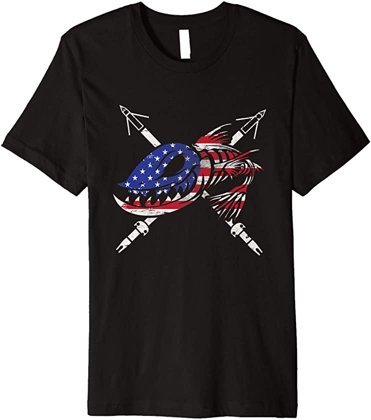 Bowfishing freedom flag USA vintage Great gift Premium T-Shirt