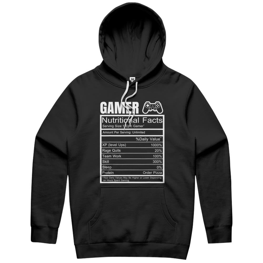 Nutritional Facts Shirt, Gamer Nutrition Facts Shirt, Gamer Nutritional Facts Gaming Funny Video Games Lover Gift Hoodie