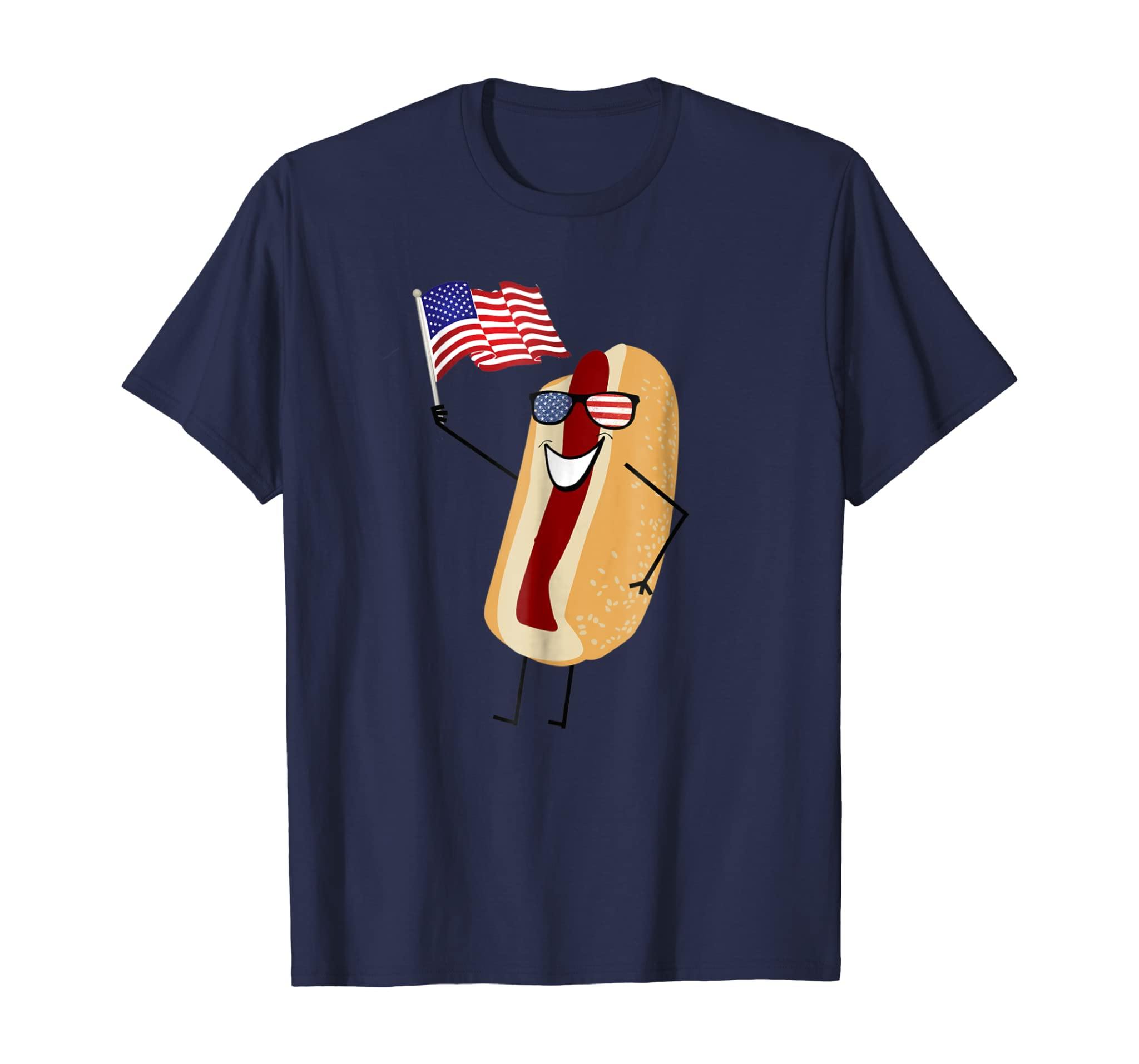 Funny Patriotic Hot Dog Shirt For July 4Th Picnics