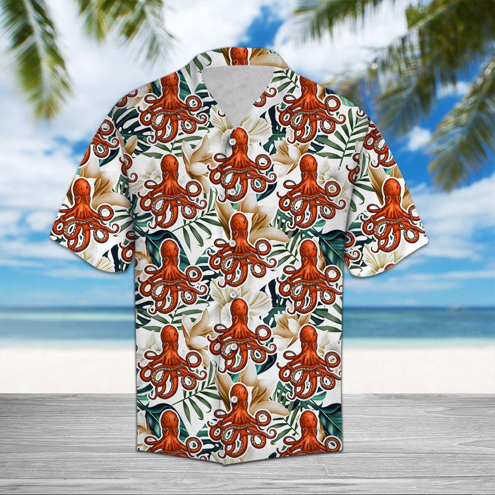 Octopus Flower Tropical Hawaii Shirt For Men Women Ha6646