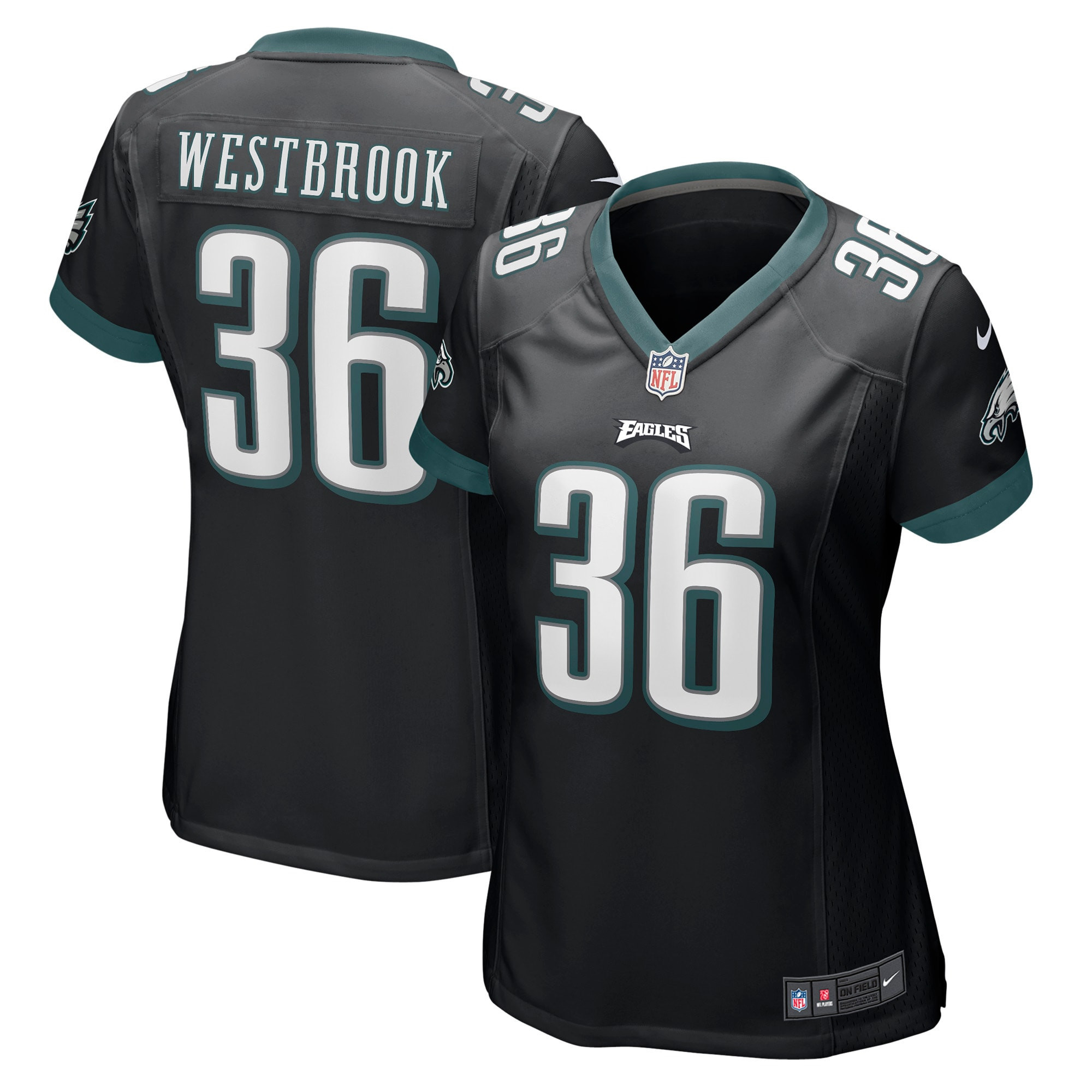 Brian Westbrook Philadelphia Eagles Womens Retired Game Jersey – Black NFL