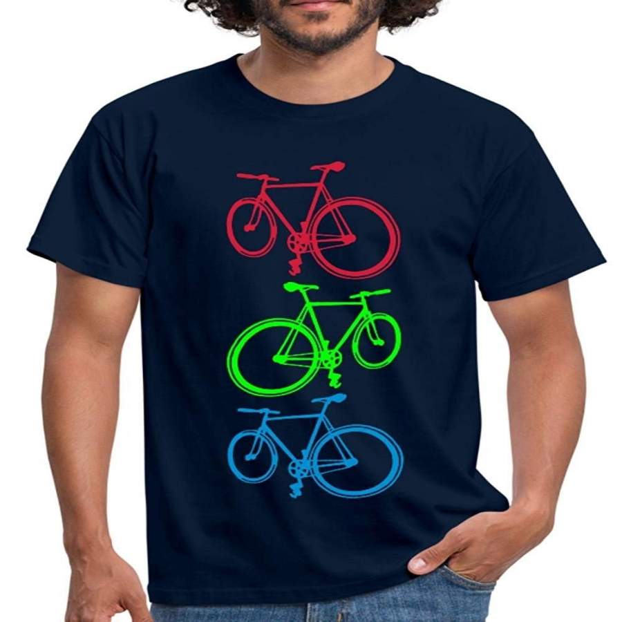 Spreadshirt Colourful Fixie Bikes Men’S Fashion Cotton T-Shirt