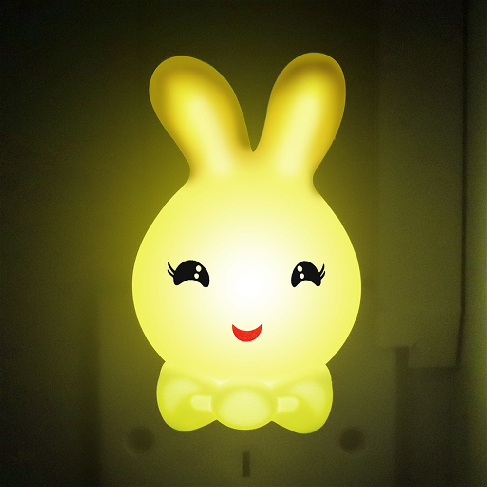 0.4W Cute Rabbit LED Lamp Plug-in Wall Lights Cartoon Animal Night Light AC110-220V EU US Plug for Children Baby Bedroom Sleep alx