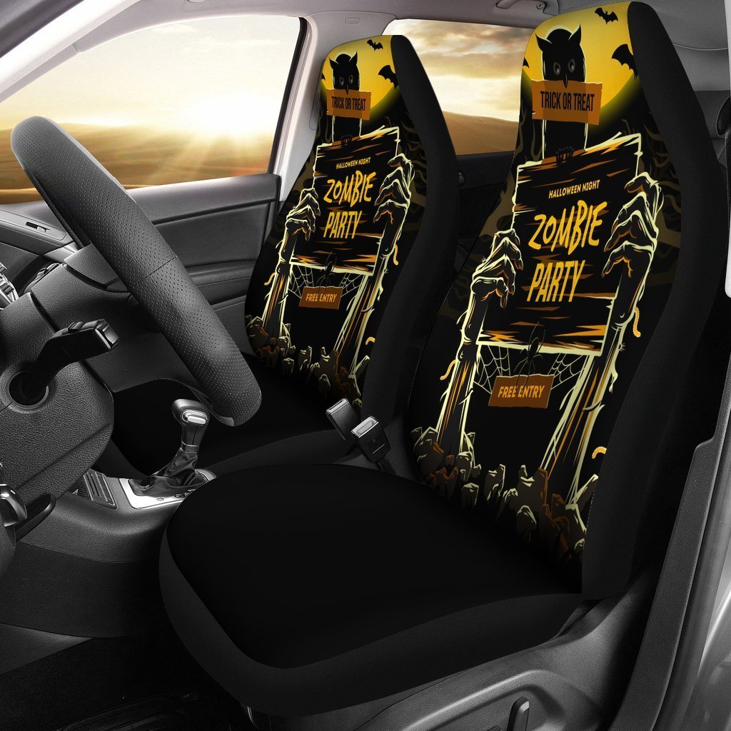 Zombie Party Halloween Seat Cover Car Seat Covers Set 2 Pc, Car Accessories Car Mats