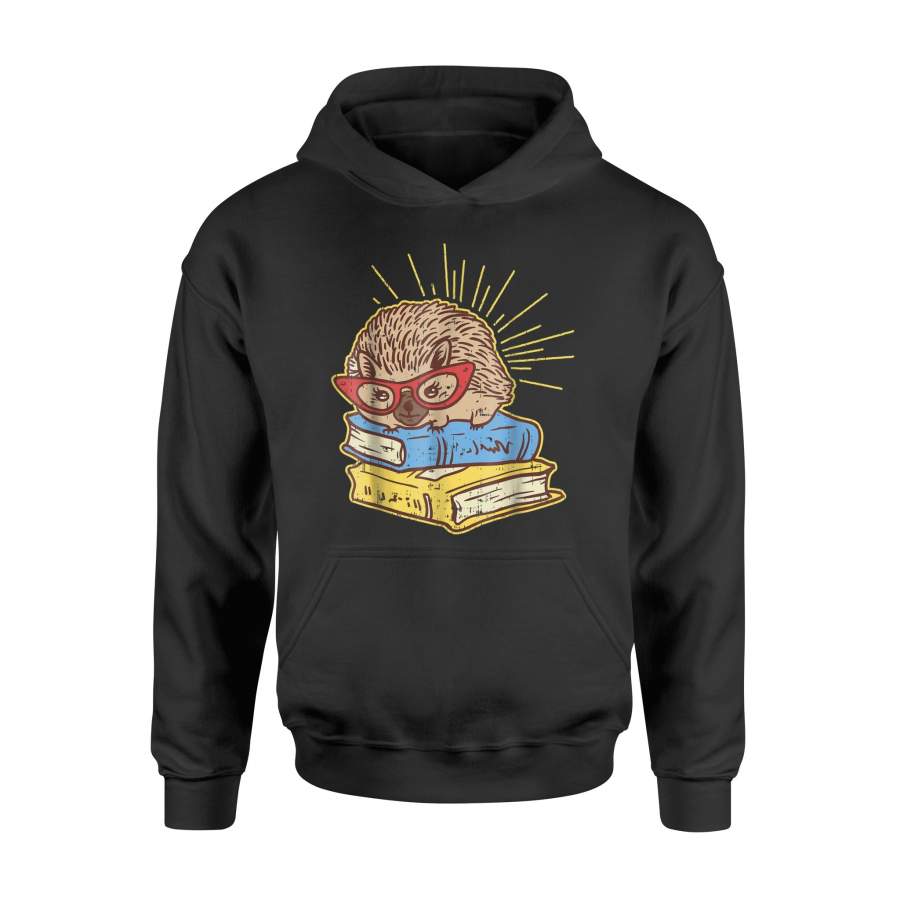 Adorable Hedgehog Book Nerd Animal Lover Hoodie