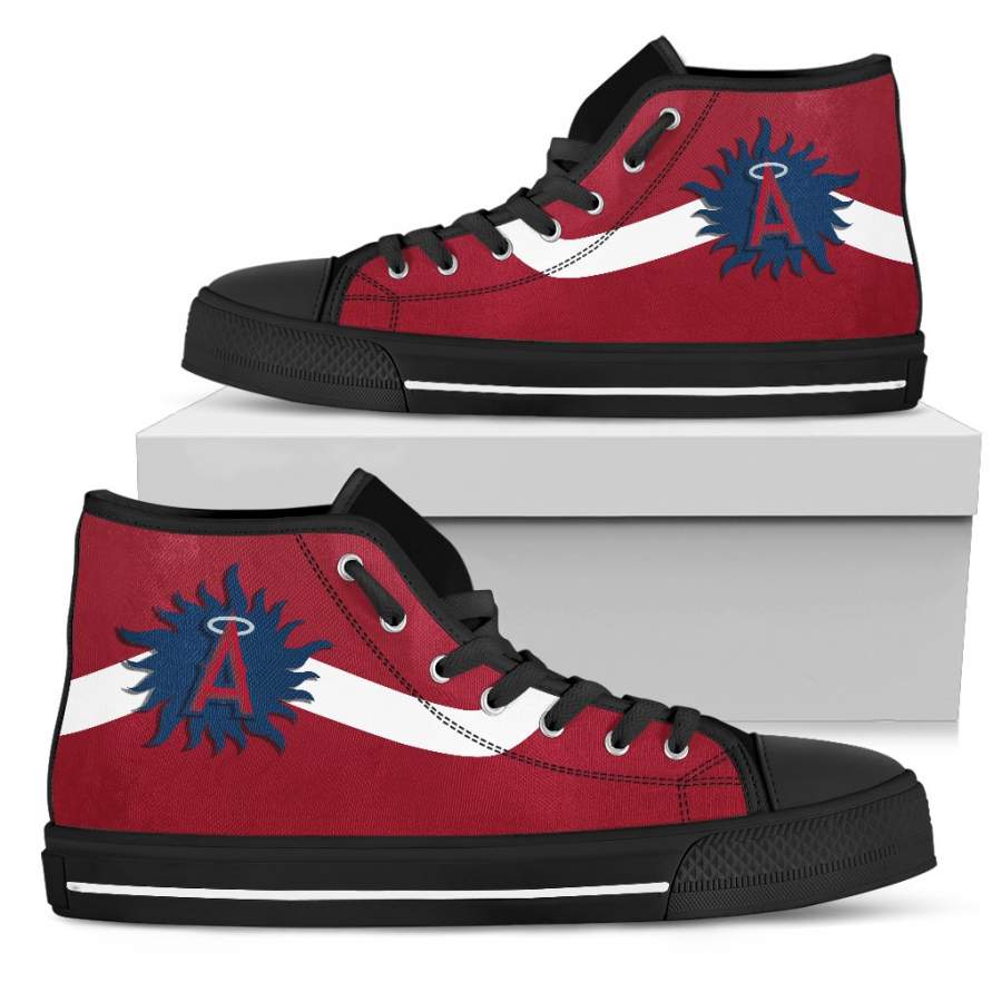 Simple Van Sun Flame Los Angeles Angels High Top Shoes