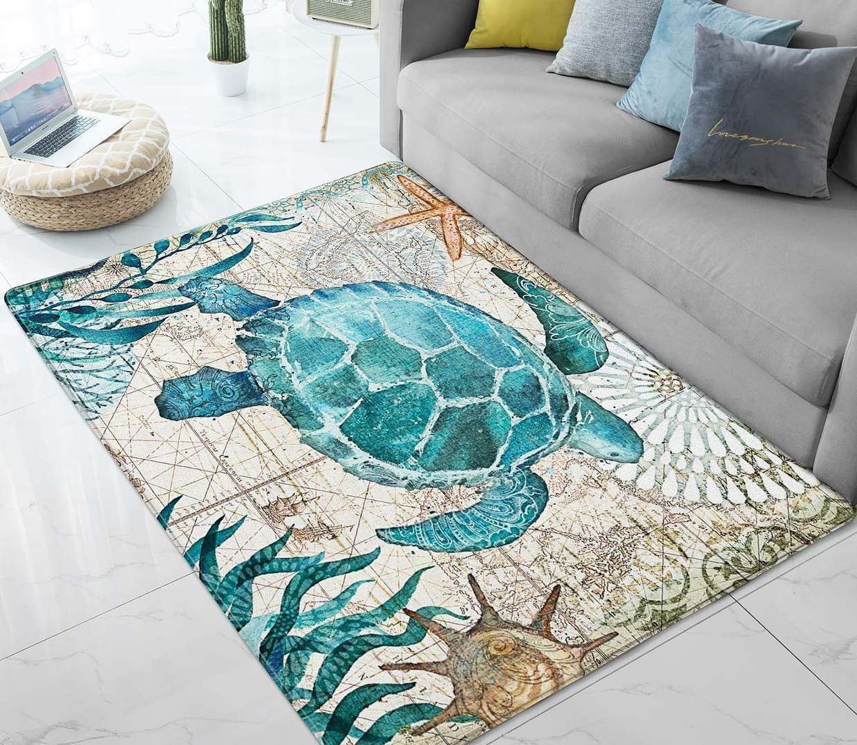 Sea Turtle Ocean Animals Rug