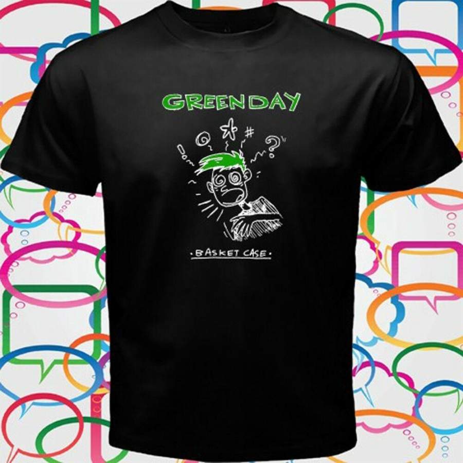 Green Day Basket Case Band T-Shirt Men’S Black T-Shirt