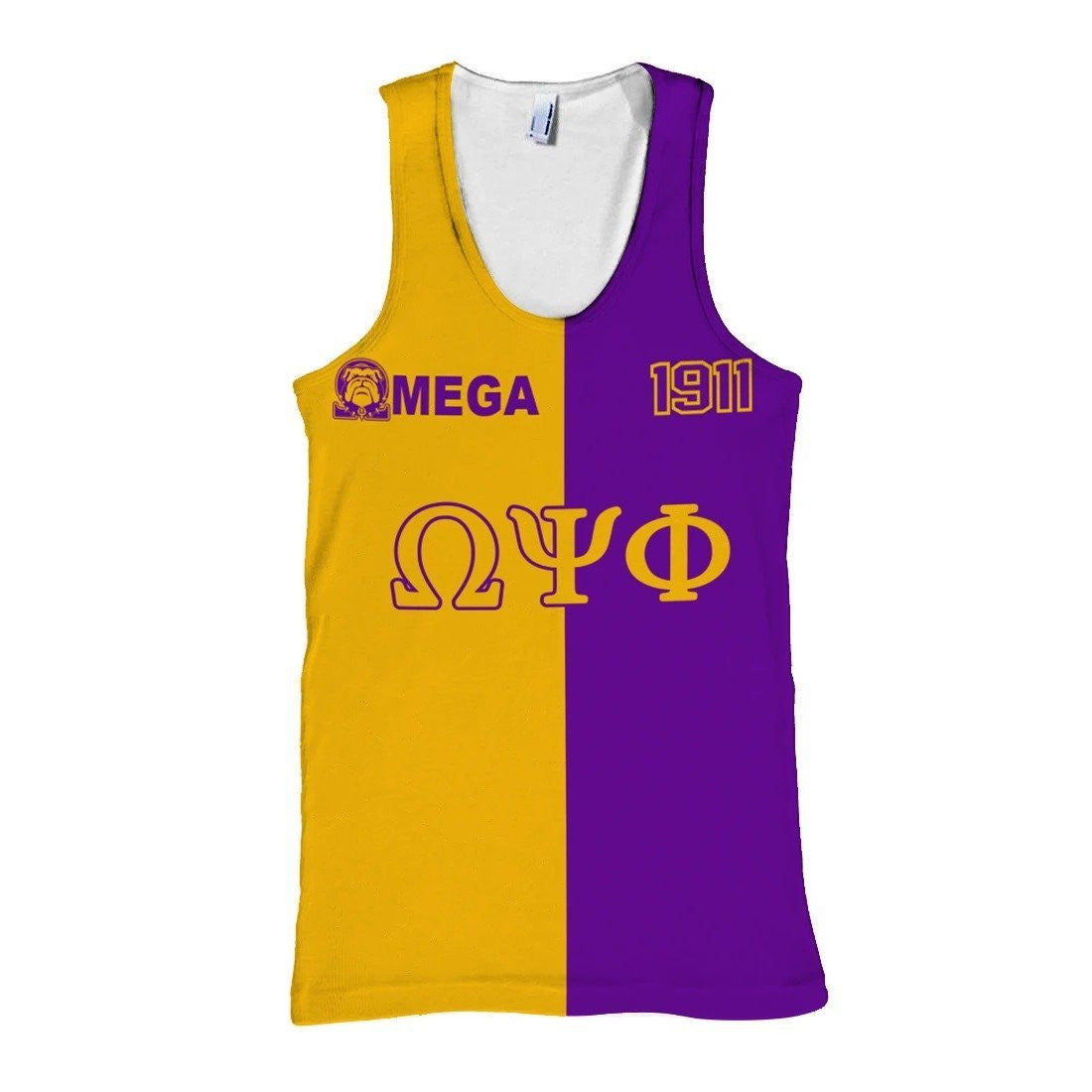 Fraternity Tank Top – Omega Psi Phi Half Color Tank Top