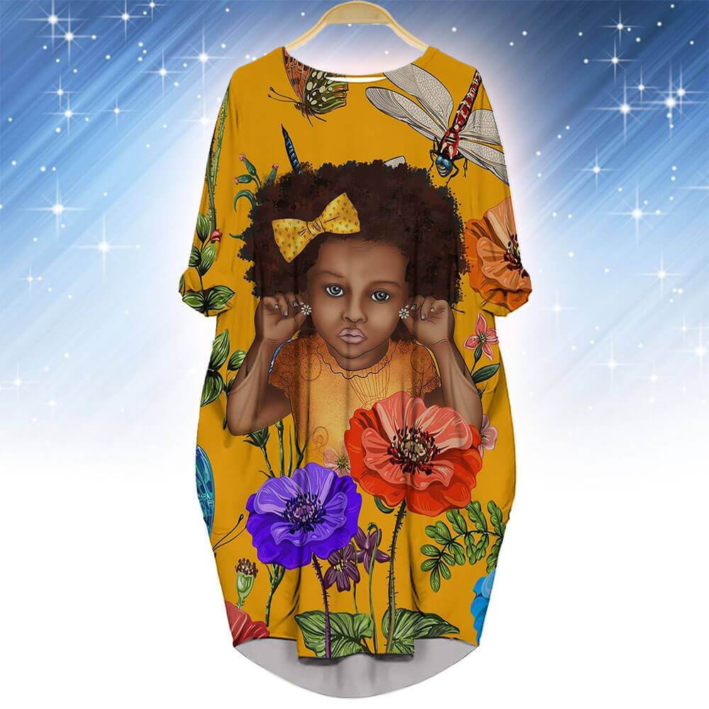 African American Dresses Pretty Afro American Girl Long Sleeve Pocket Dress African Dresses Styles BPS80095