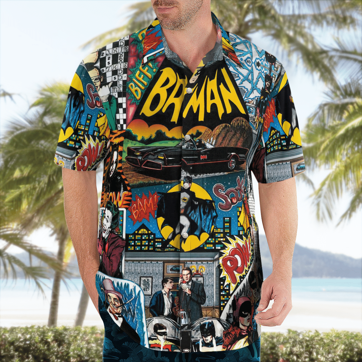 Batman 66 2 For Man And Woman Print Short Sleeve Hawaiian Shirt Y97