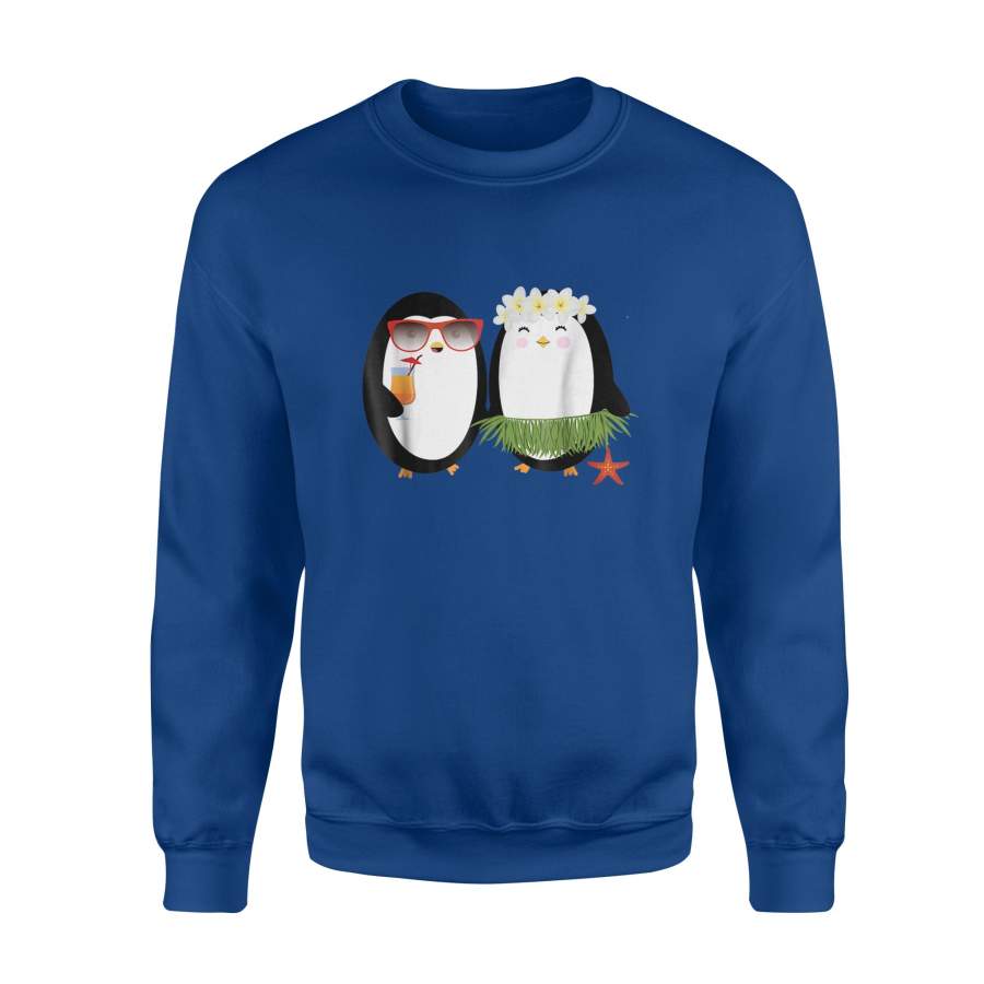 Hawaiian Hula Penguin Luau Sweatshirt