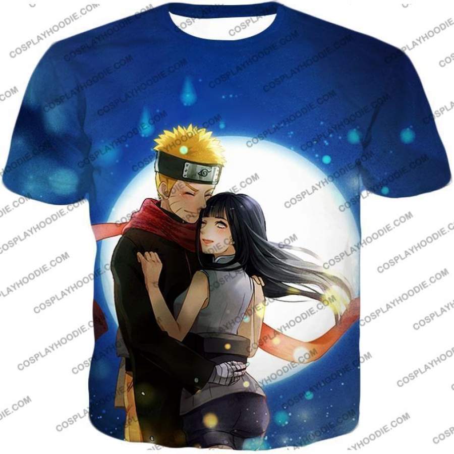 Boruto Cute Ninja Couple Boruto and Hinata Romantic Blue T-Shirt NA098