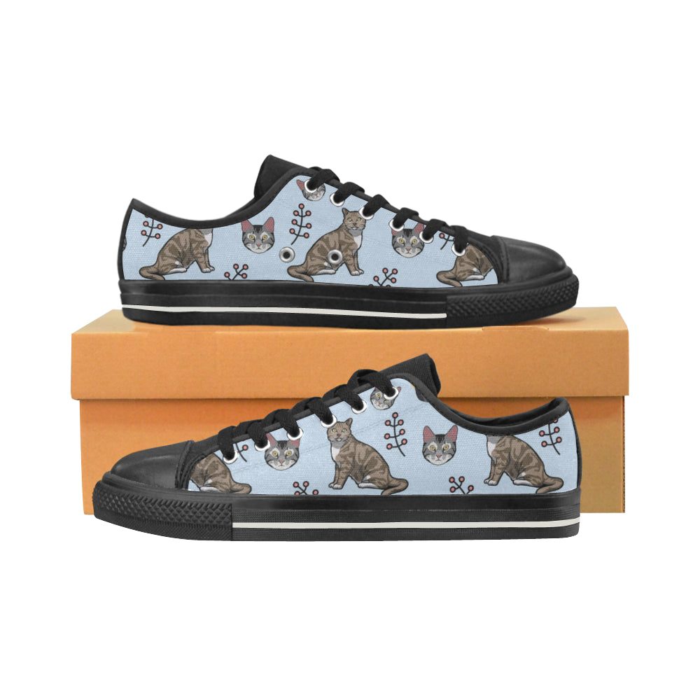 American Shorthair Black Canvas Women’s Shoes/Large Size