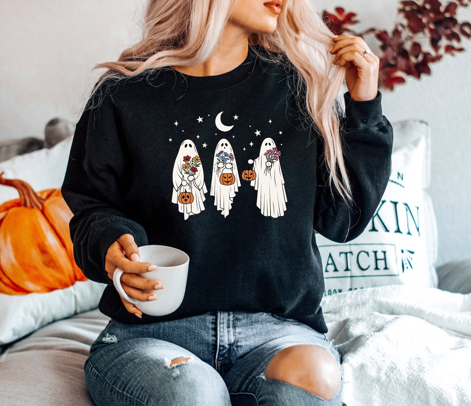 2023 Happy Halloween 2D Crewneck Sweatshirt All Over Print Sweatshirt For Women Sweatshirt For Men Sws1228