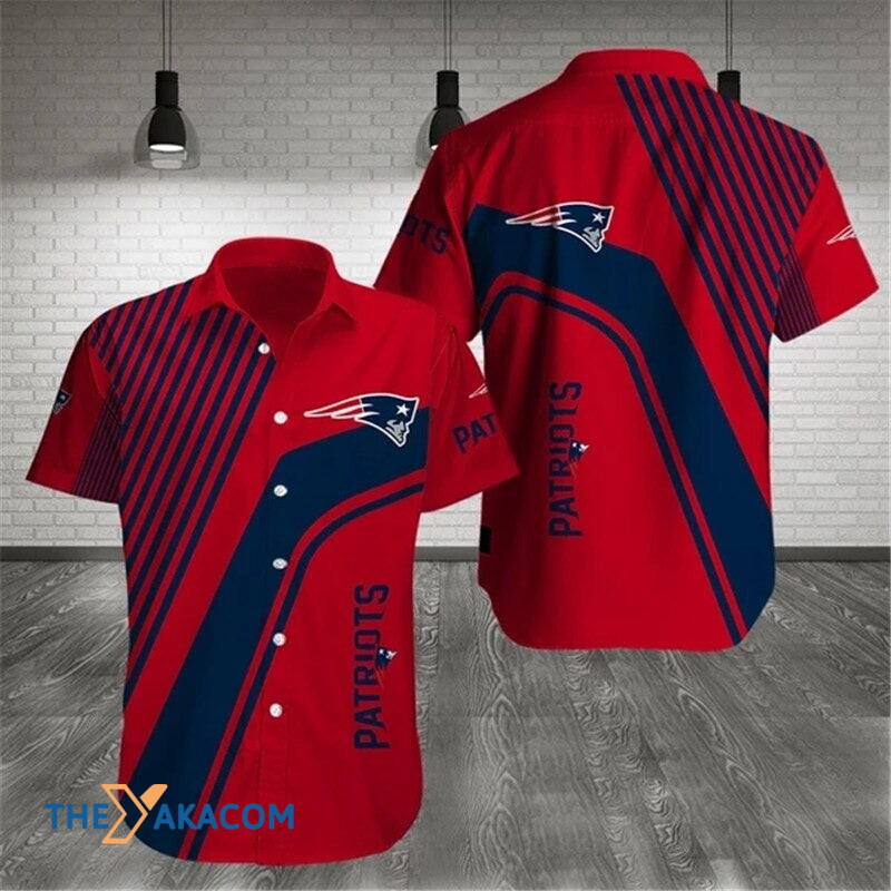 New England Patriots Nfl Team Gift For Fan Pattern Stripe Short Sleeve Hawaii Shirt Ha31088