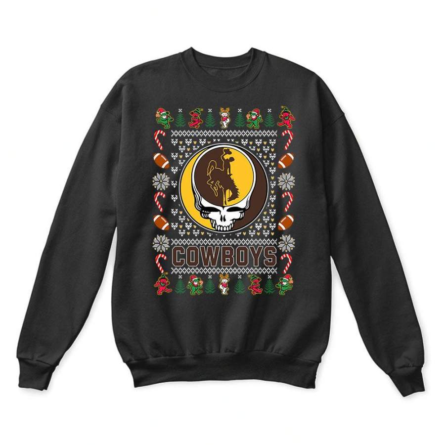 Wyoming Cowboys x Grateful Dead Christmas Ugly Sweater