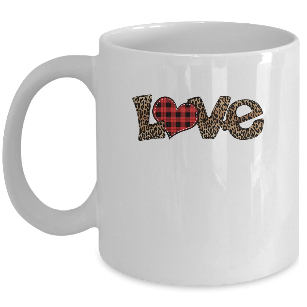 Valentine’s Day Love Heart Graphic Buffalo Leopard Printed Mug