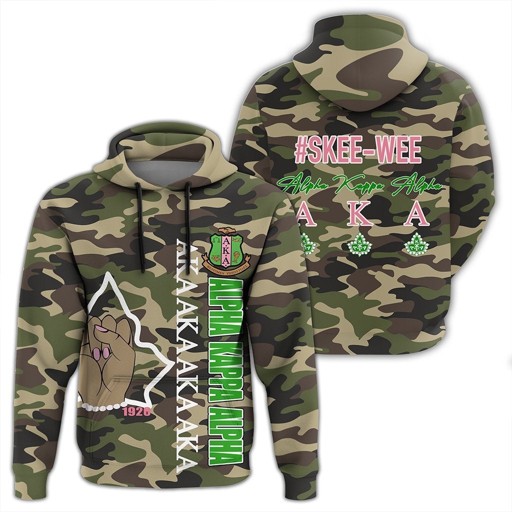 Alpha Kappa Alpha Camouflage Style Pullover Hoodie