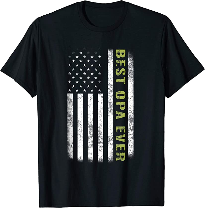 Best Opa Ever Vintage American Flag Tee Father’s Day Gift T-Shirt