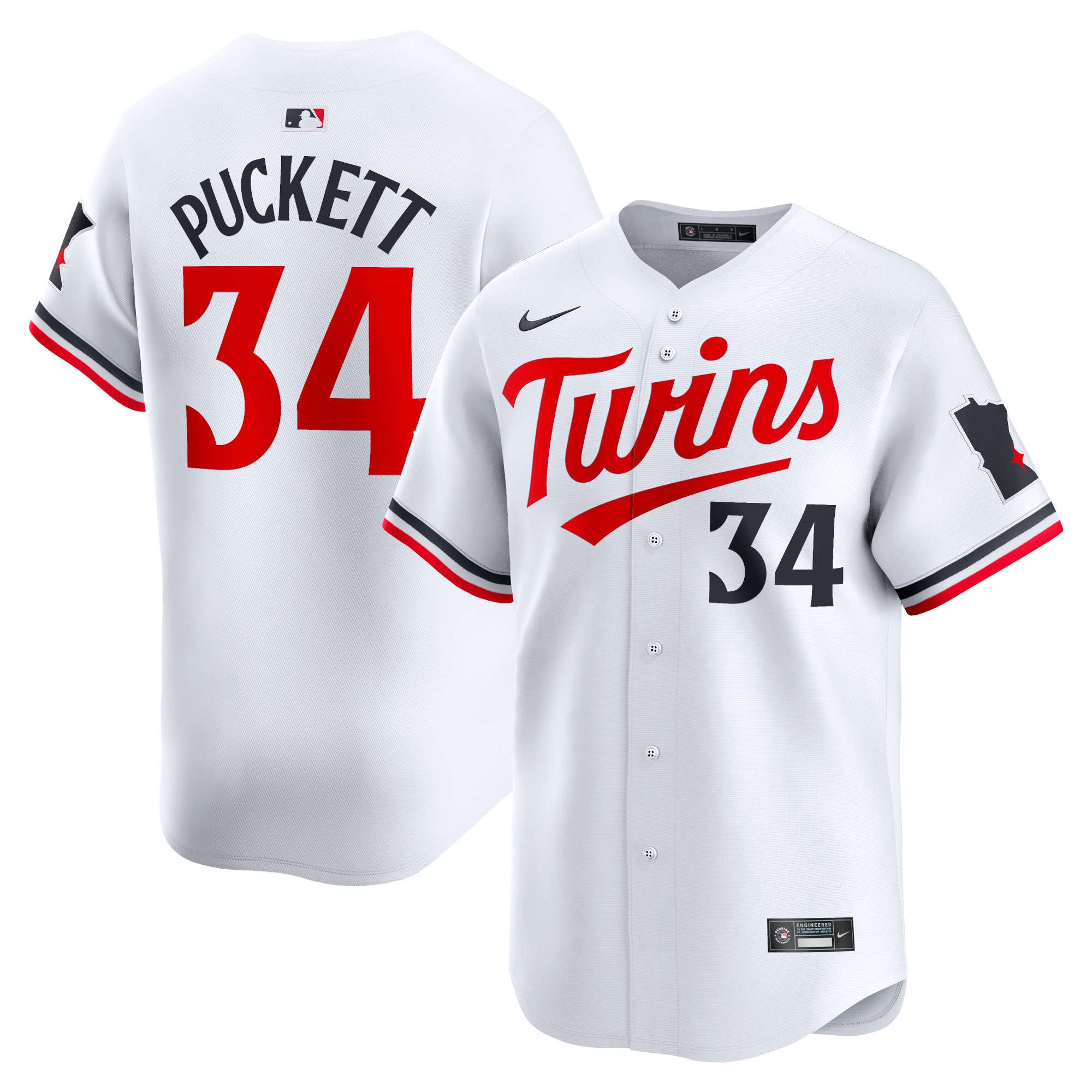 Kirby Puckett Minnesota Twins Home Limited Player Jersey – White