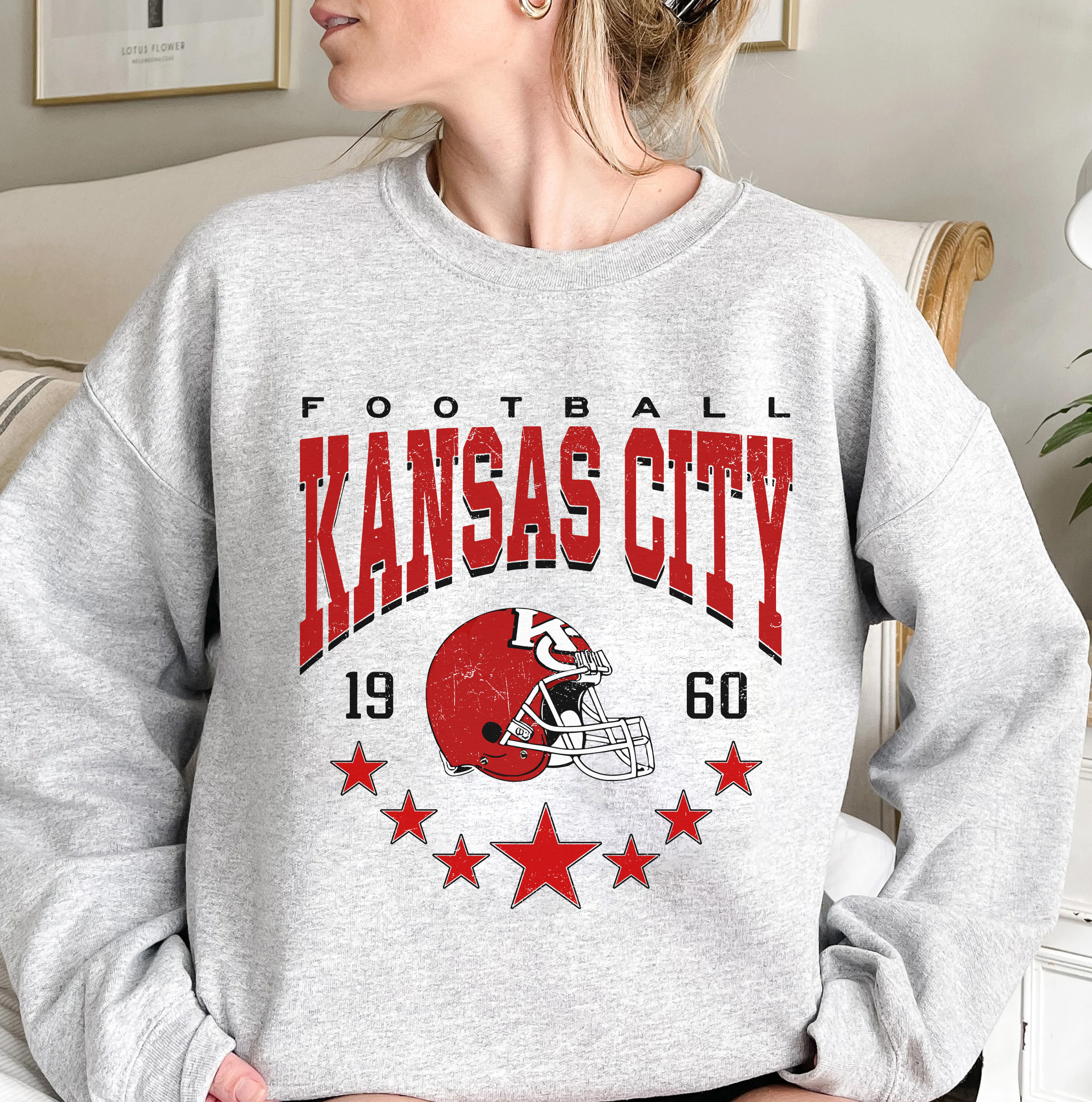 Retro Kansas City Chiefs Sweatshirt, Vintage Style Football Shirt, Chiefs Football Crewneck, KC Chiefs Fan Gift Shirt, Game Day Hoodie