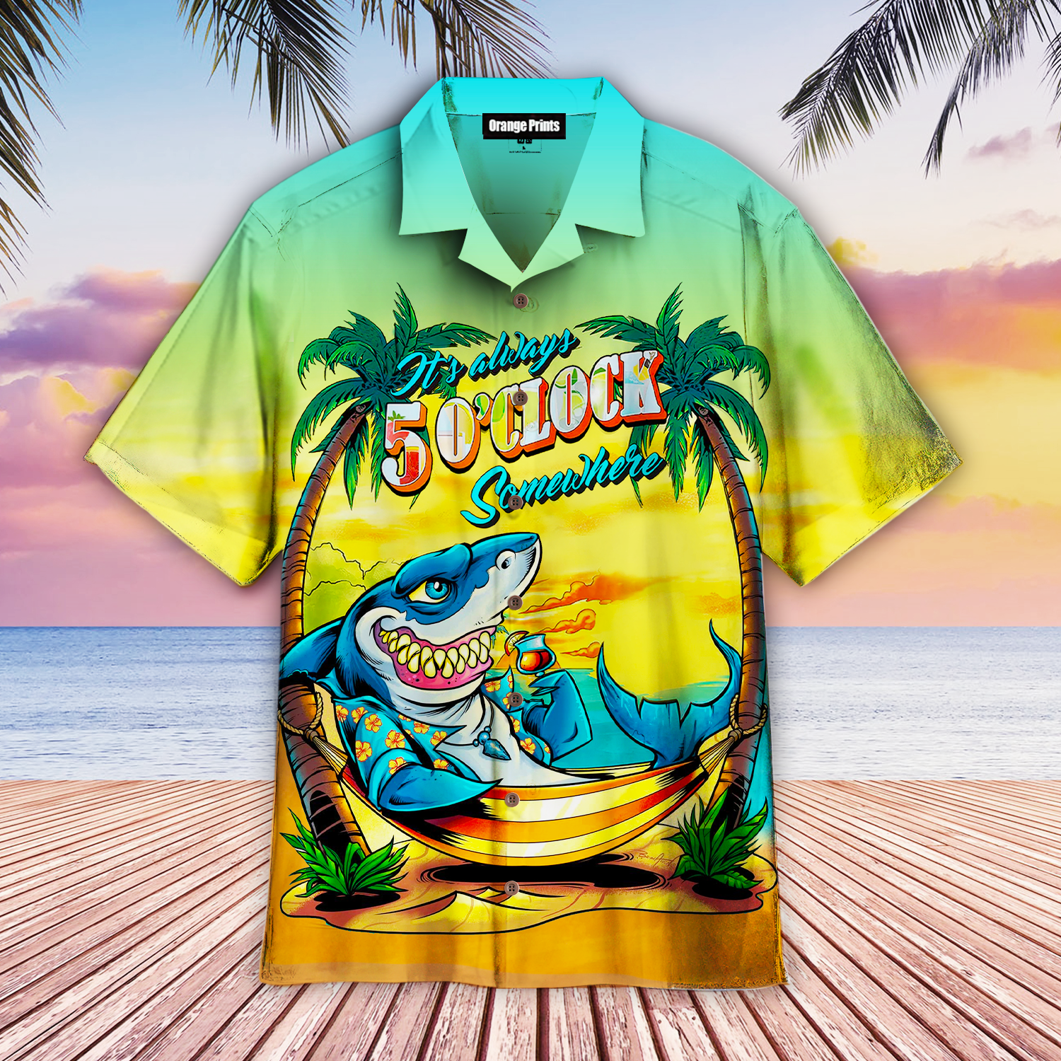 Famille Shark On The Beach Hawaii Shirt For Men Women Ha65696