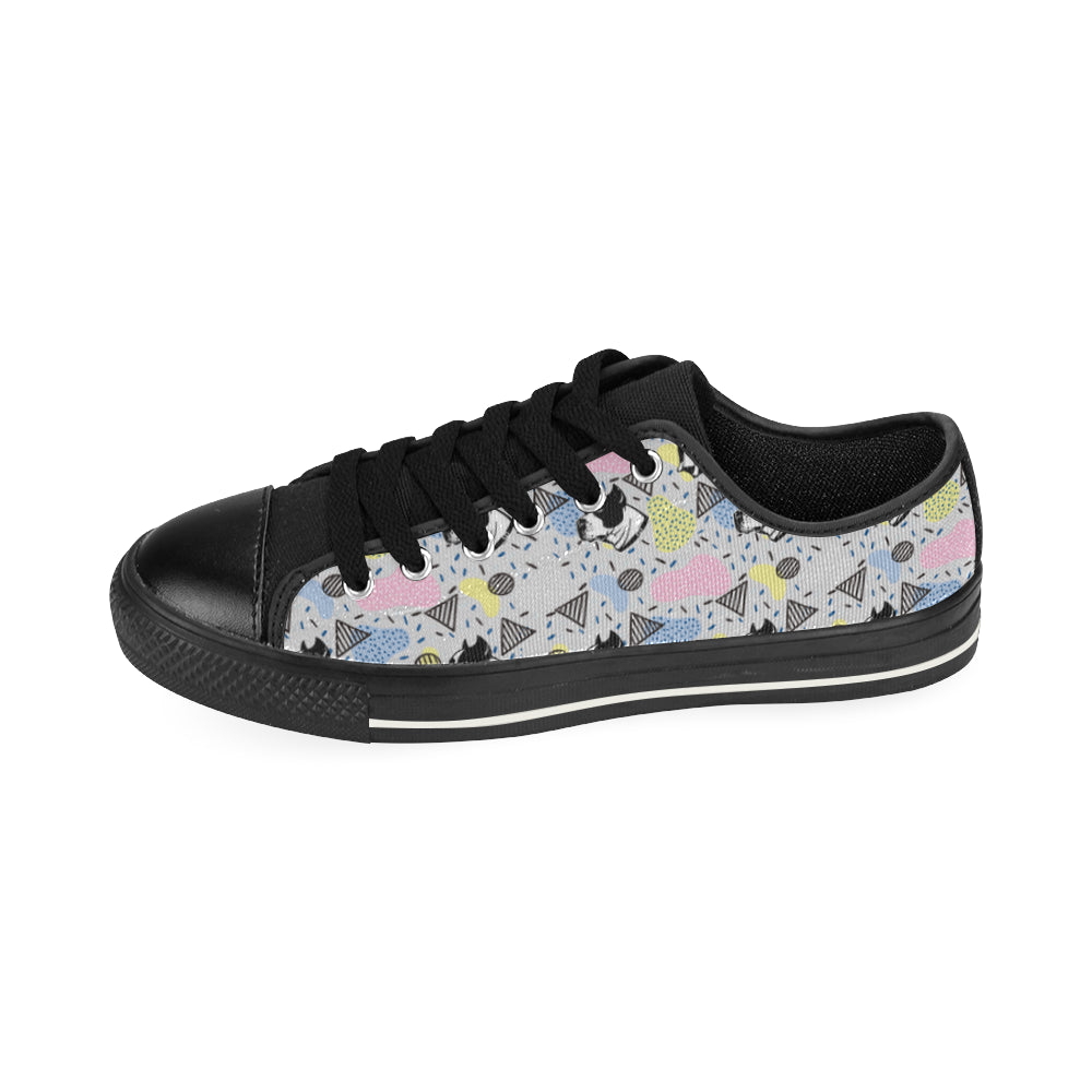 American Staffordshire Terrier Pattern Black Men’s Classic Canvas Shoes