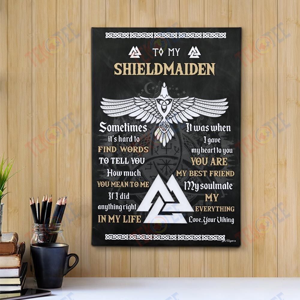 Canvas Painting Bestieship To My Shieldmaiden Viking Canvas Wall Art Attractive Home Decor Canvas