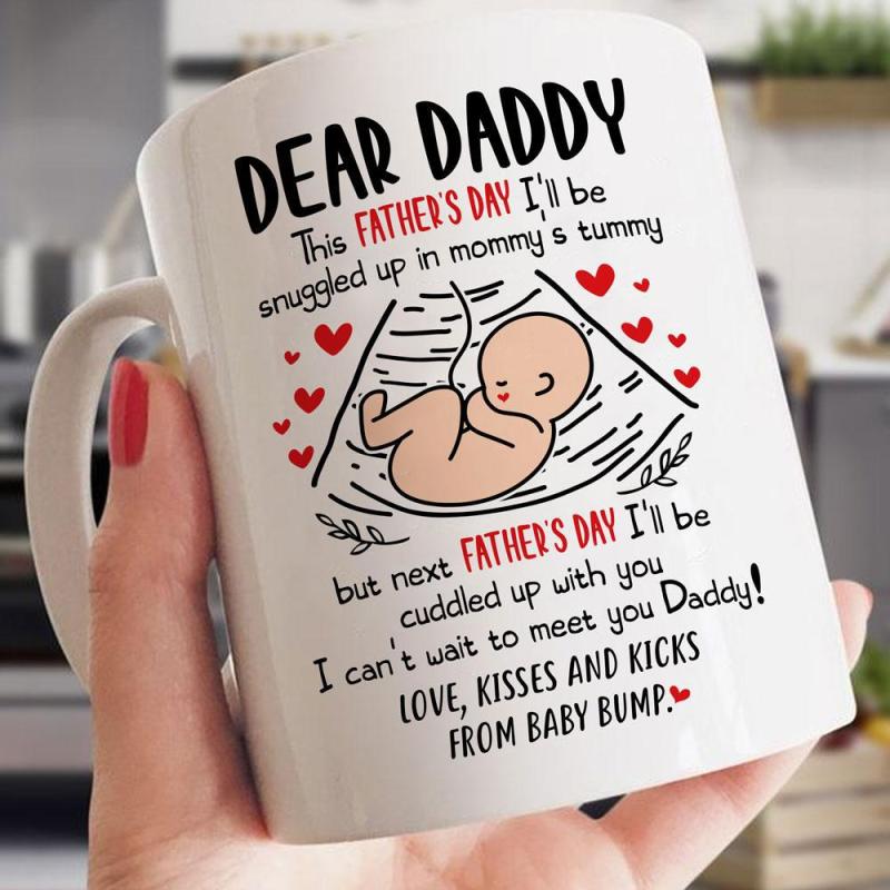 Personalized Gift For Dad To Be I Can’T Wait To Meet You Mug