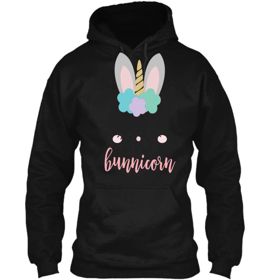 Bunnicorn Easter T-Shirt Girl Easter Bunny Gift Pullover Hoodie 8 oz