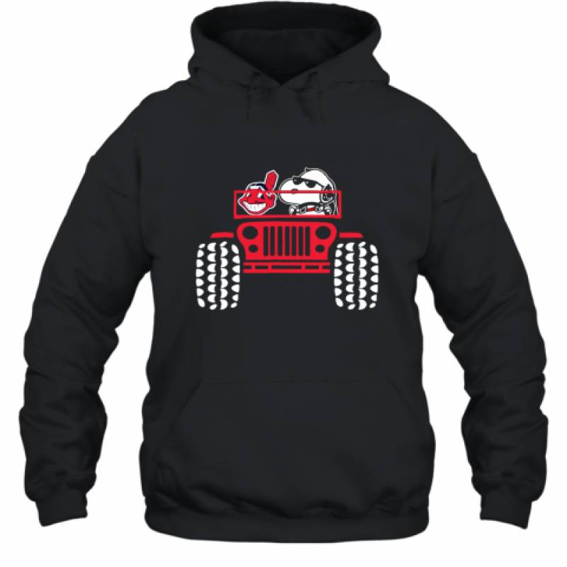 Snoopy and Cleveland Indians driving Jeep shirt Hoodie