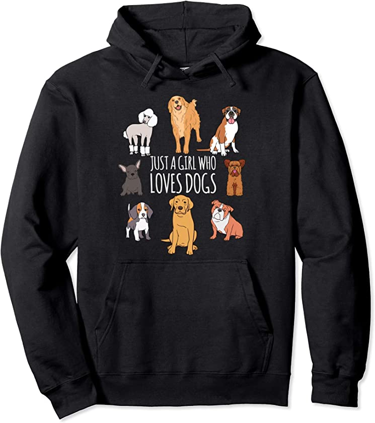 Cute Dog & Puppy Lover Gift | Fun Just A Girl Who Loves Dogs Pullover Hoodie