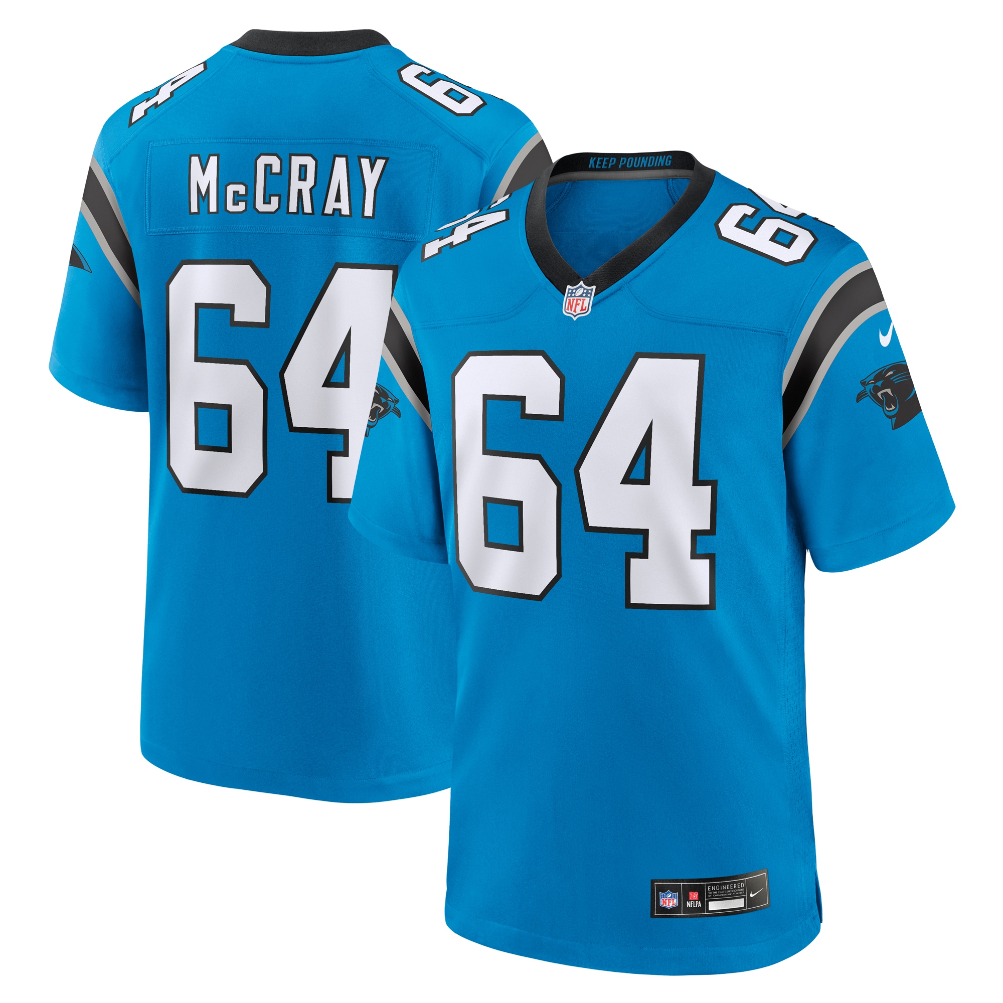 Justin McCray Carolina Panthers Alternate Game Jersey – Blue