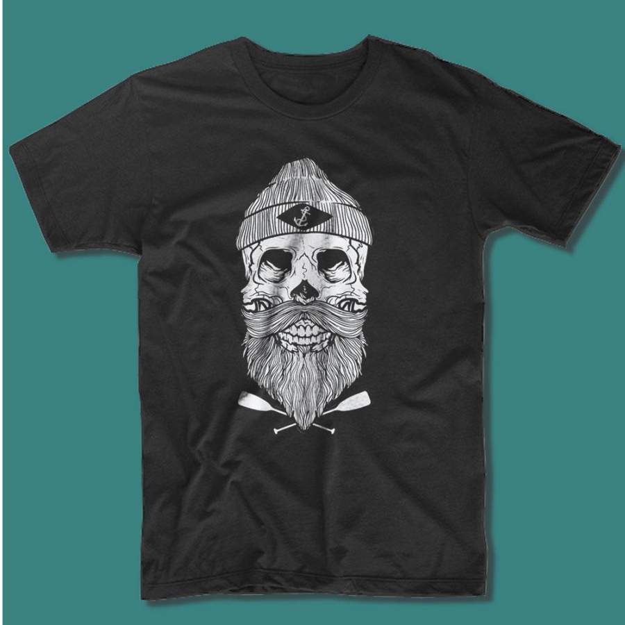 Vintage Cool Nautical Skull Anchor Beard Men’S T Shirt