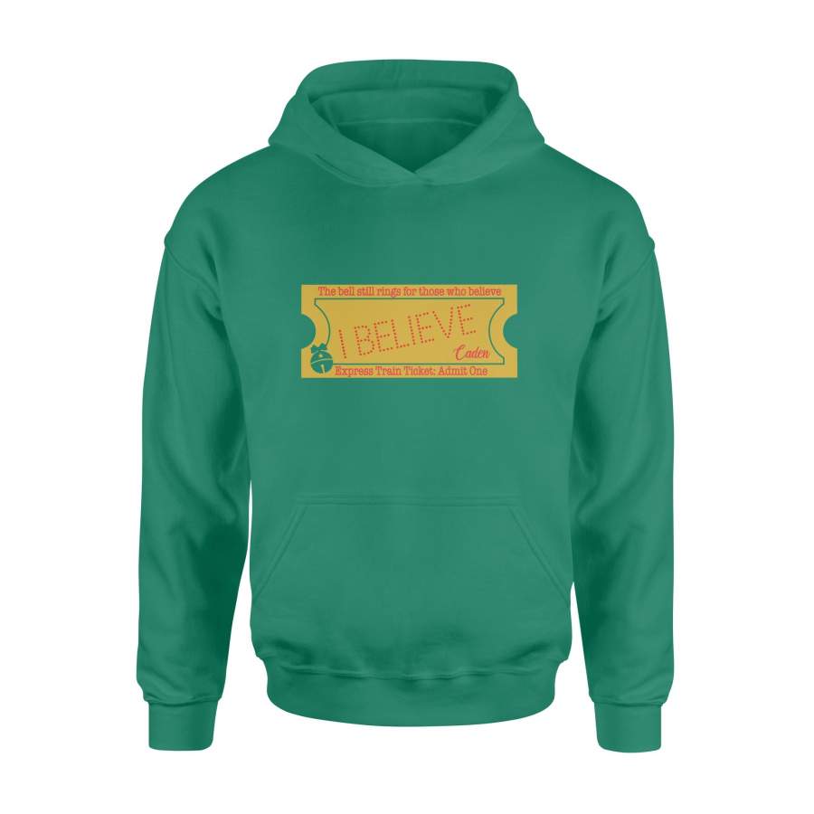 The Bell Still Rings For Those Who Believe Express Train Ticket Admit One Caden Family Christmas Hoodie
