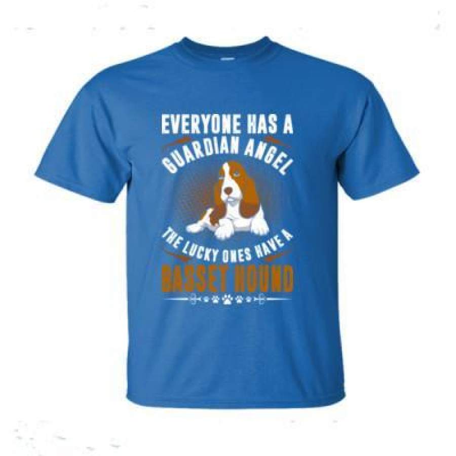 AGR Everyone Has A Guardian Angel The Lucky Ones Have A Basset Hound – Ultra-Cotton T-Shirt