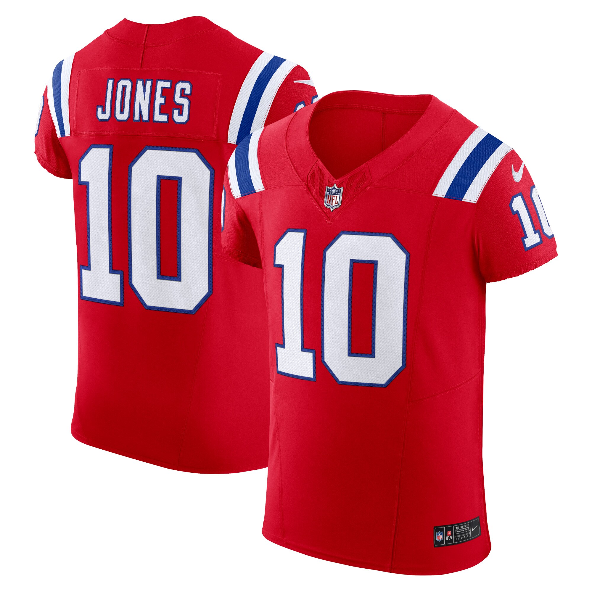 Mac Jones New England Patriots Alternate Vapor F.U.S.E. Elite Jersey – Red