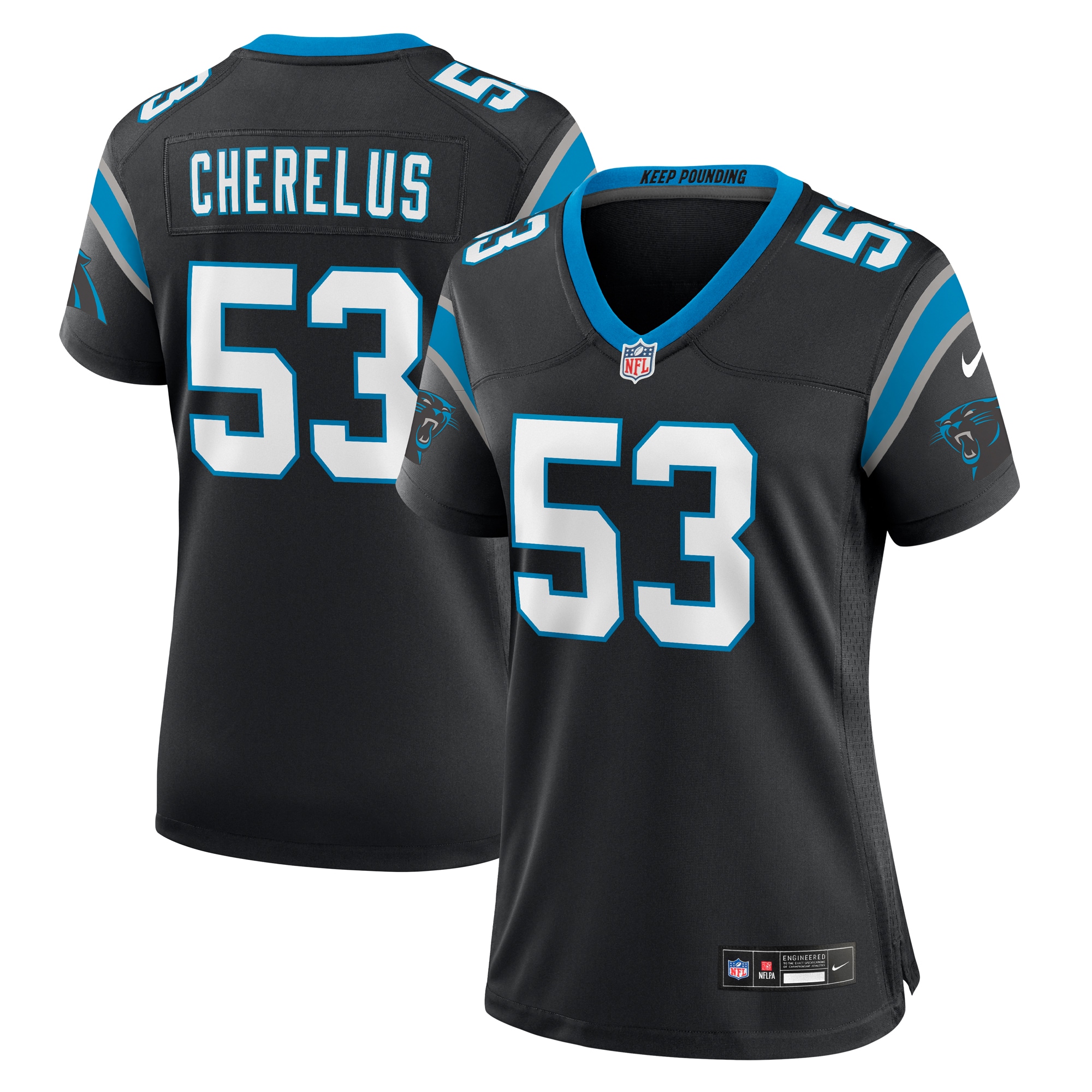 Claudin Cherelus Carolina Panthers Women's Team Game Jersey – Black 2