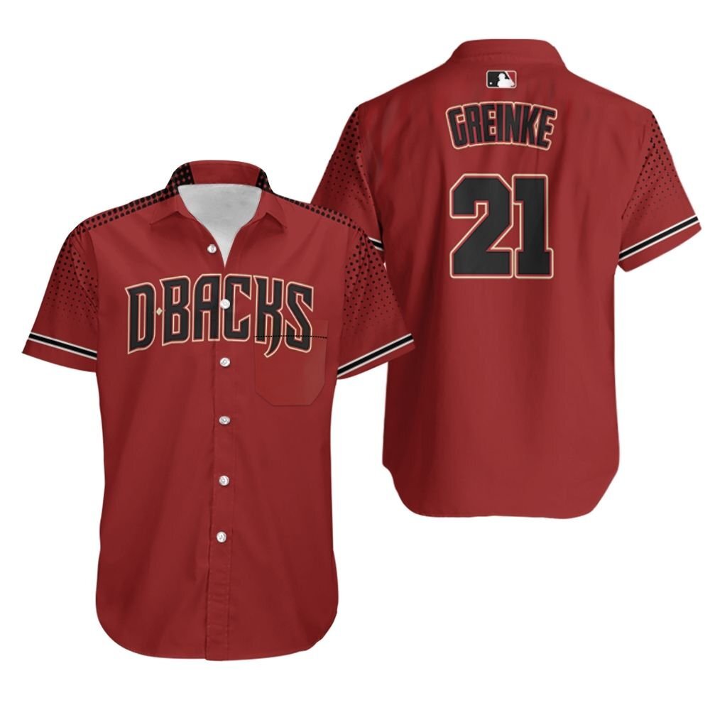 Zack Greinke Arizona Diamondbacks Sedona Red Black Jersey Inspired Style Hawaii Shirt Ha22892