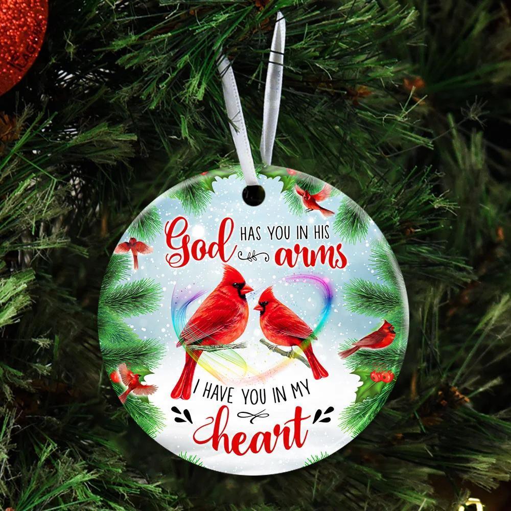 I Have You In My Heart Cardinal Bird Ornament Porcelain Ceramic Home Decorations Ornament Pendant Gift For Christmas Gift For Friend Gift For Family Memorial Gift