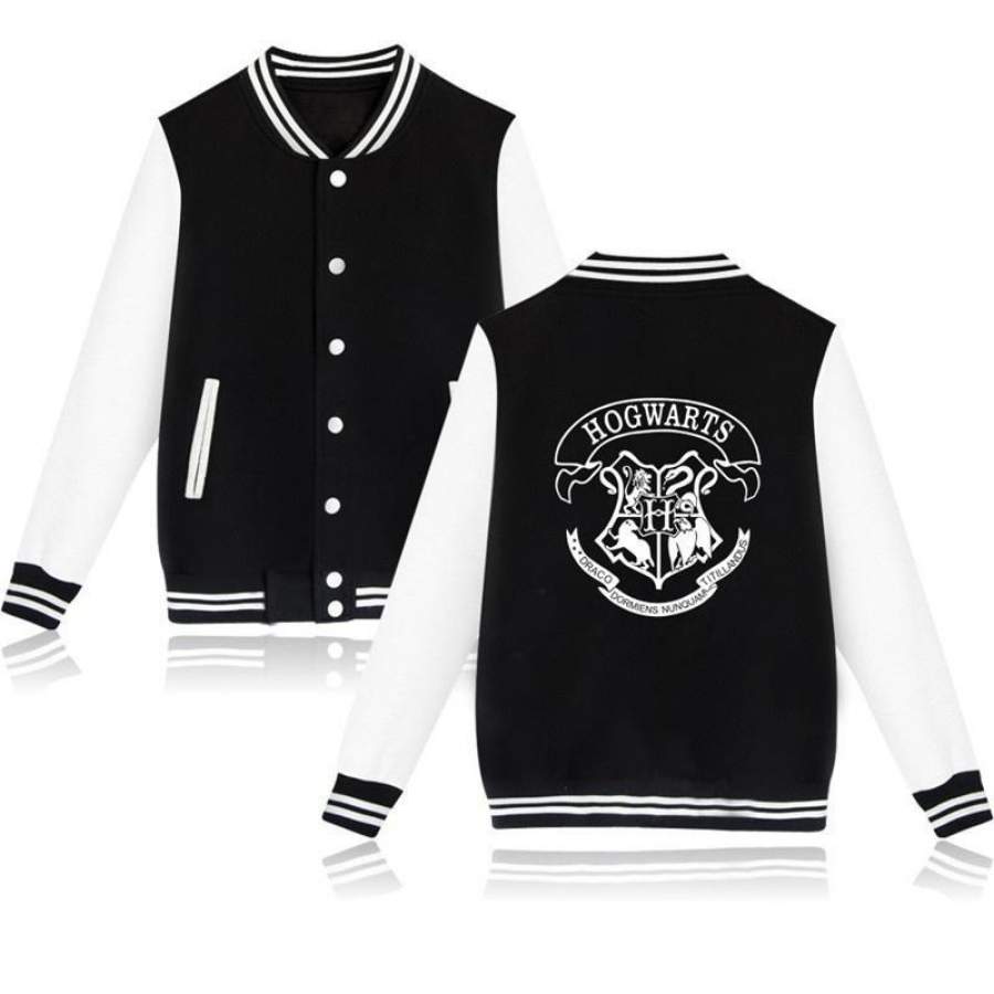 4 Colors Fashion Unisex Casual Hogwarts Printed Cardigan Sweatshirt Men Outdoor Sport Rocky Hoodie Jacket Plus Size