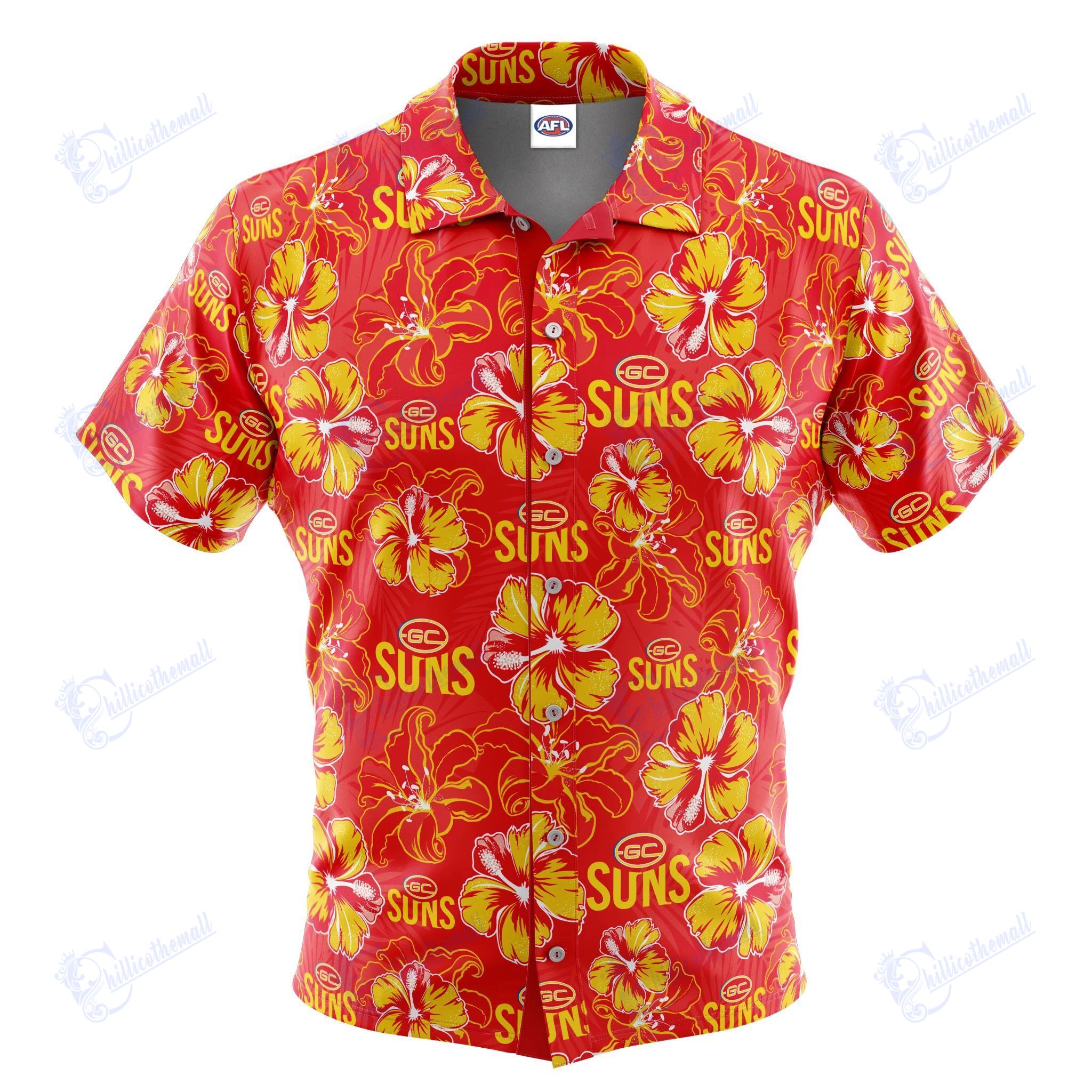 Afl Gold Coast Suns ‘Floral’ Hawaiian Shirt