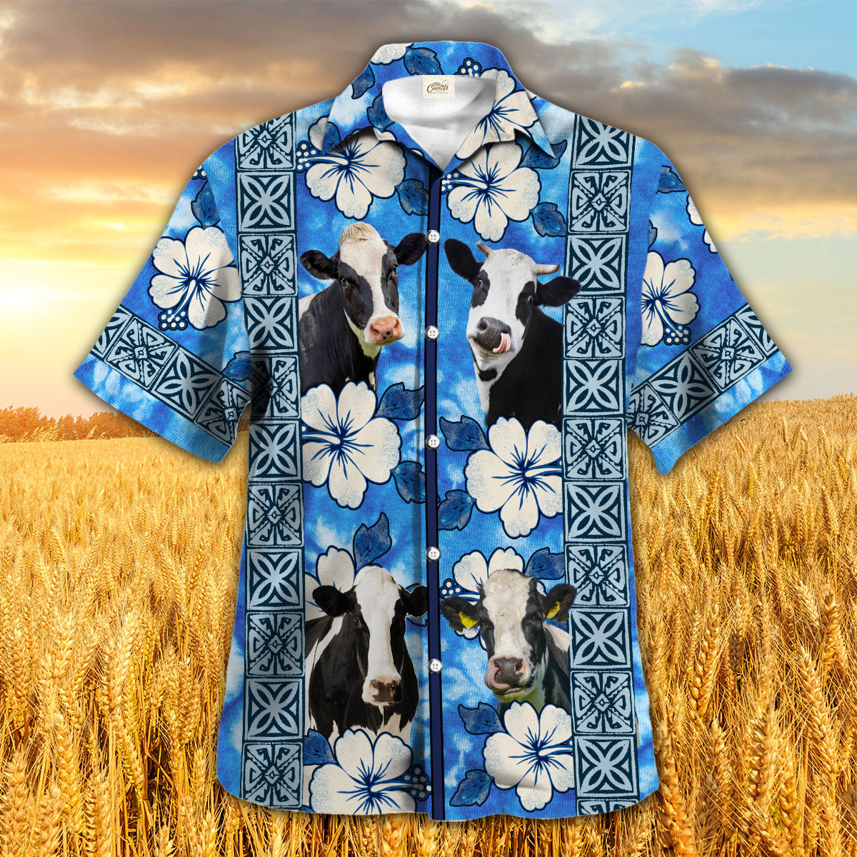 Holstein Royal Hibiscus Blue Hawaii Shirt Ha72777