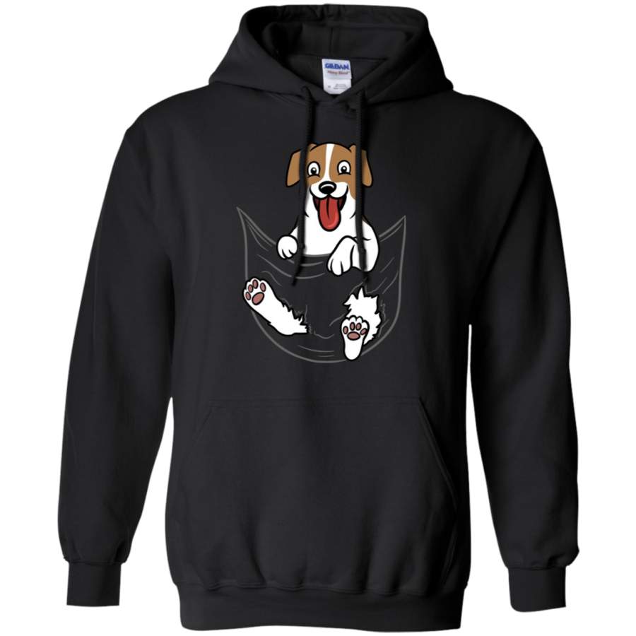 AGR Jack Russell Terrier Pocket Graphic Gildan Pullover Hoodie