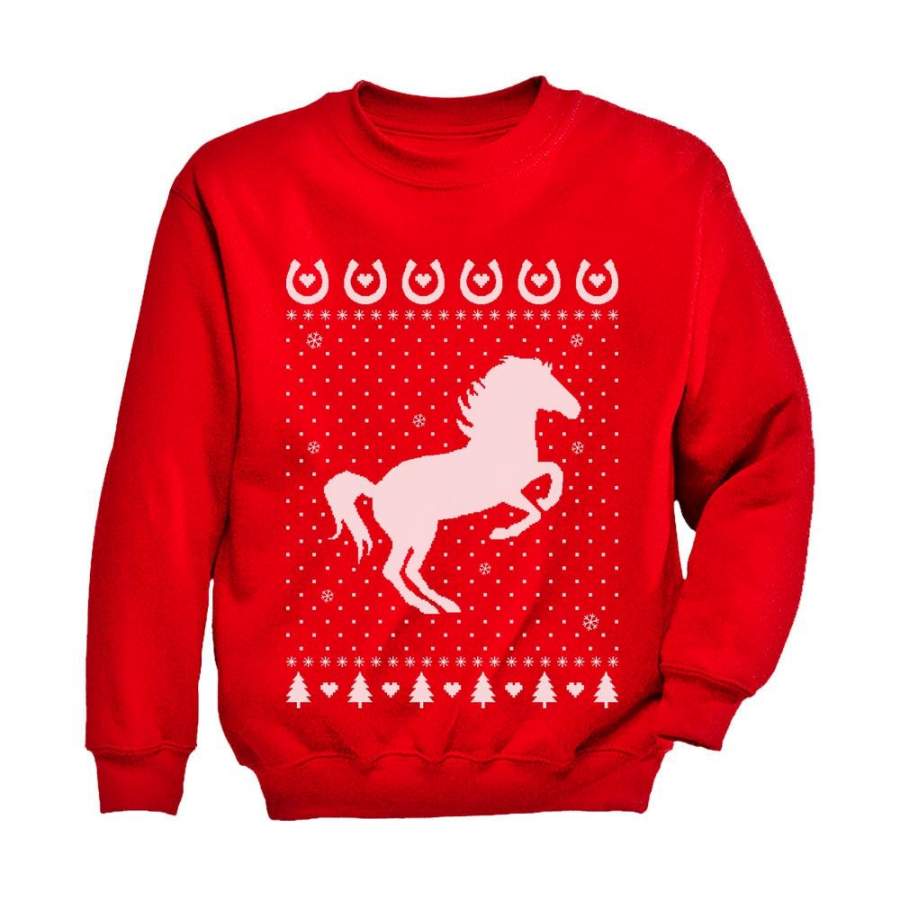 Ugly Christmas Love Horses Toddler/Kids Sweatshirt